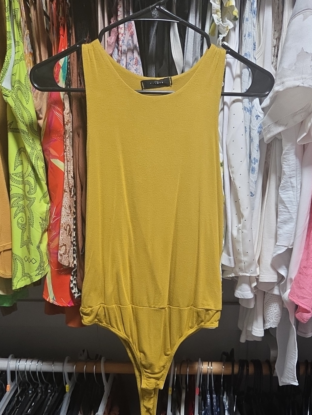 Women’s Mustard Yellow Sleeveless Bodysuit